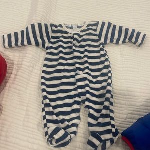 Button up infant velour footie